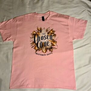 “The Chosen One” Biblical Quote Light Pink Graphic T-Shirt